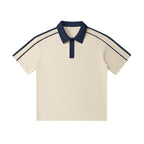 unisex polo shirt with contrast collar