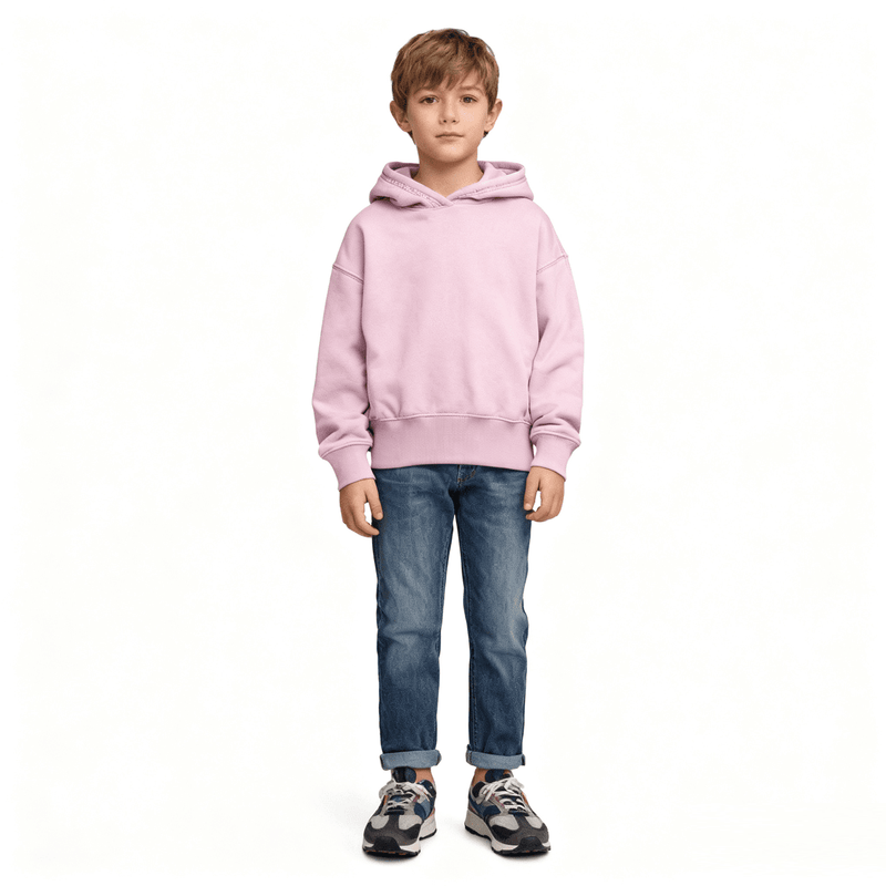 Kids’ Pink French Terry Crewneck Sweatshirt（405GSM）