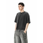 Unisex Cropped Snow Washed T-shirt(285GSM)