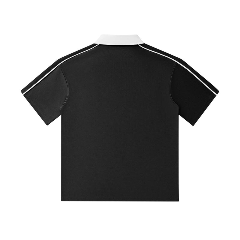 unisex polo shirt with contrast collar