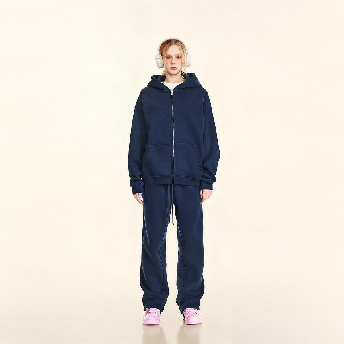 Unisex Fleece Zip-up Oversized Hoodie