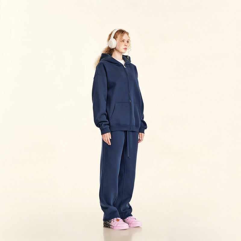 Unisex Fleece Zip-up Oversized Hoodie