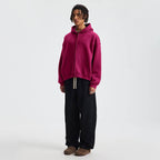 unisex cropped fleece zip-up hoodie