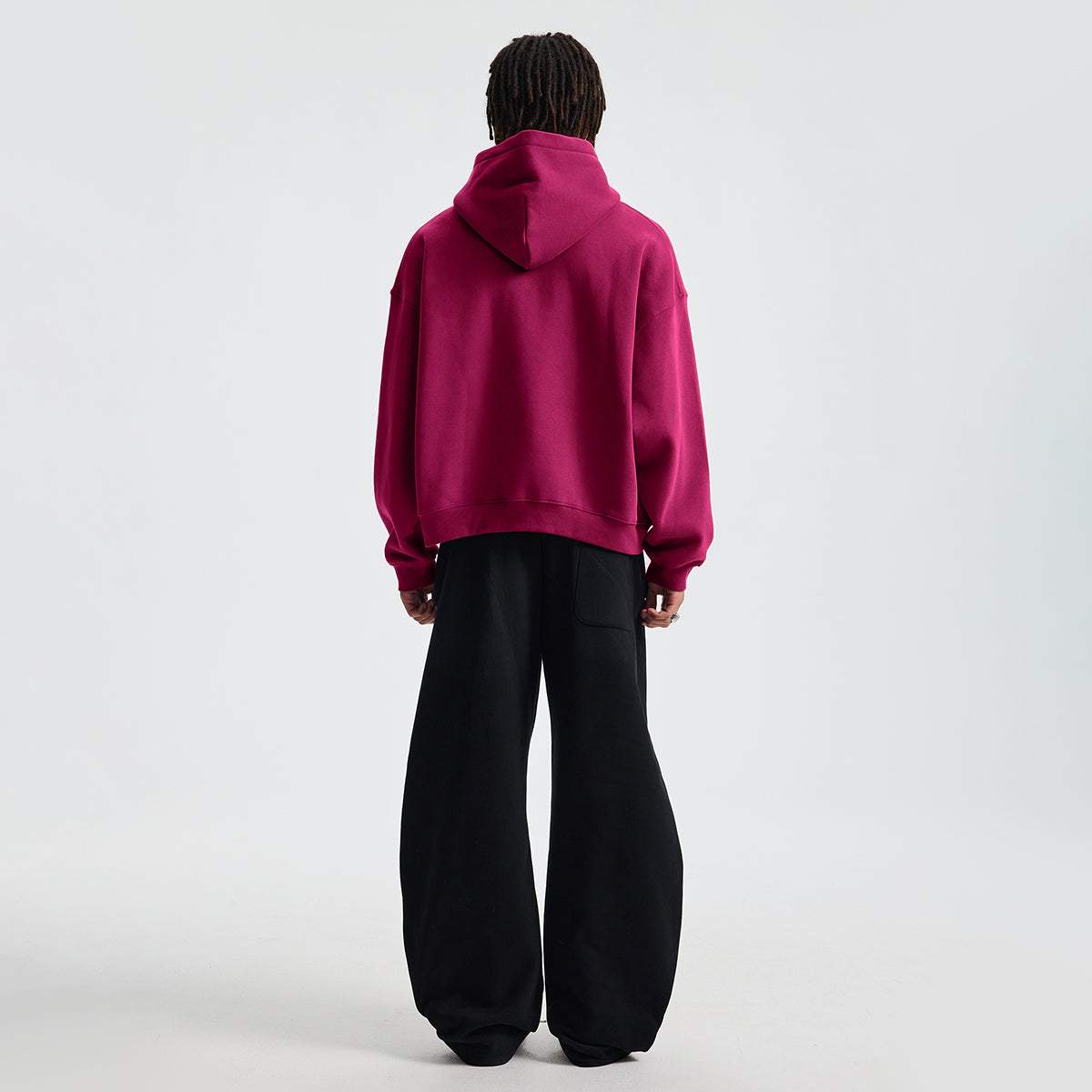 unisex cropped fleece zip-up hoodie