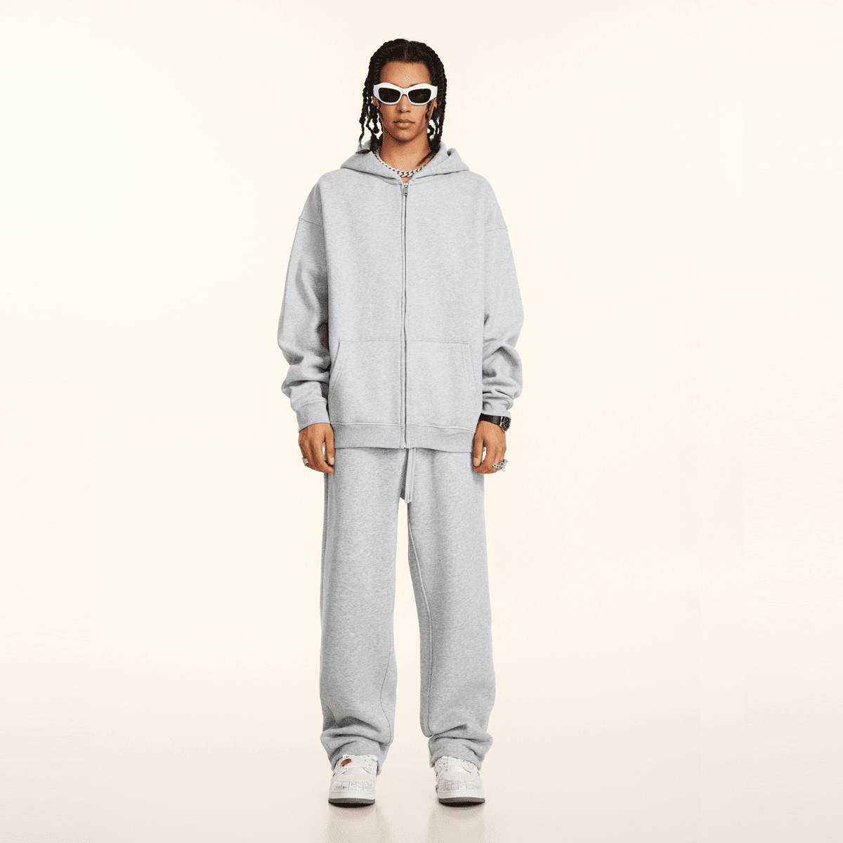 Unisex Fleece Zip-up Oversized Hoodie(380GSM)