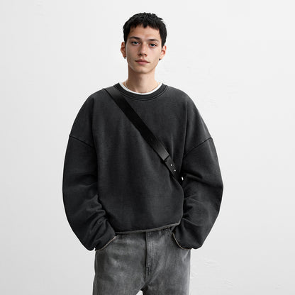 440GSM Unisex Washed Cropped Sweatshirt