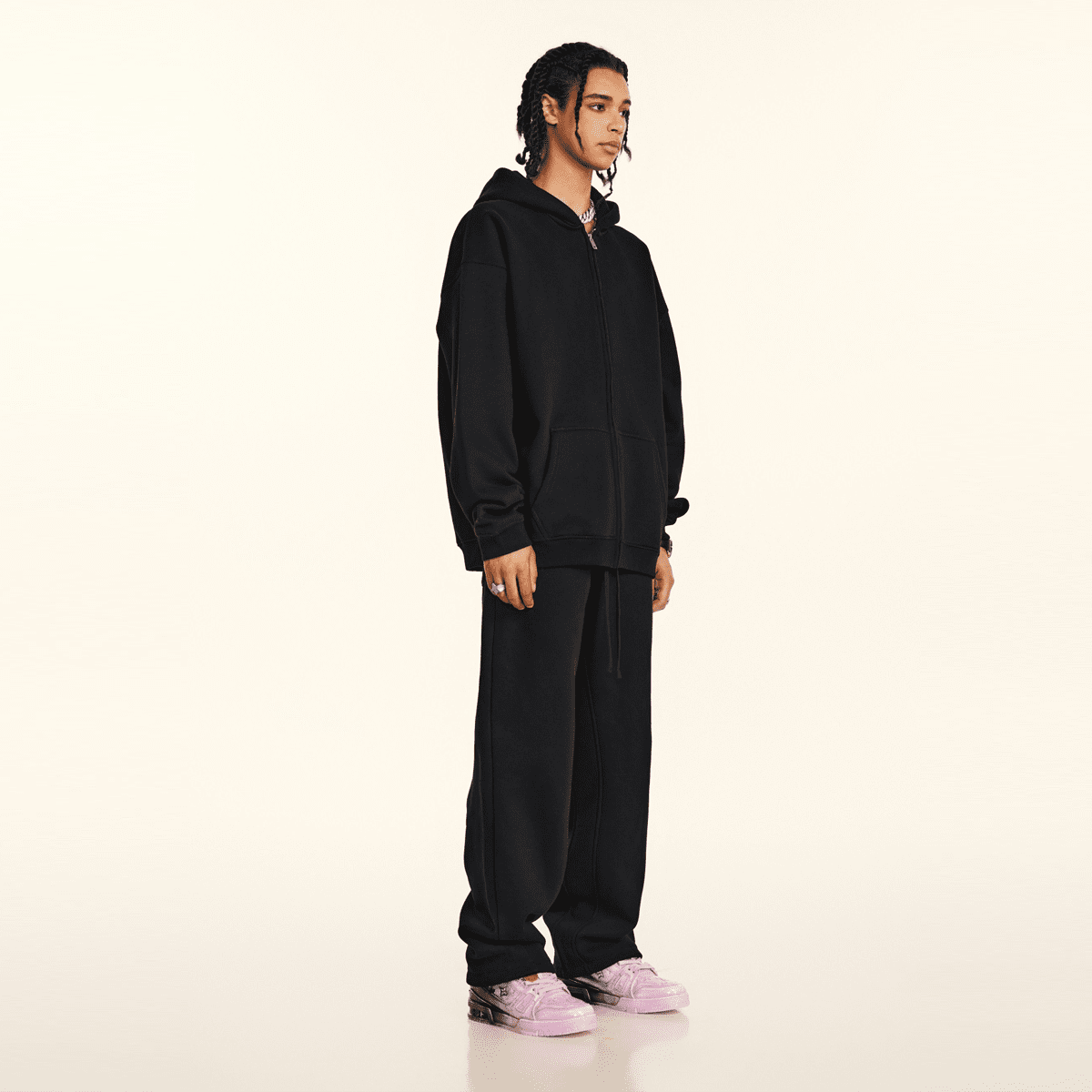 Unisex Fleece Zip-up Oversized Hoodie(380GSM)