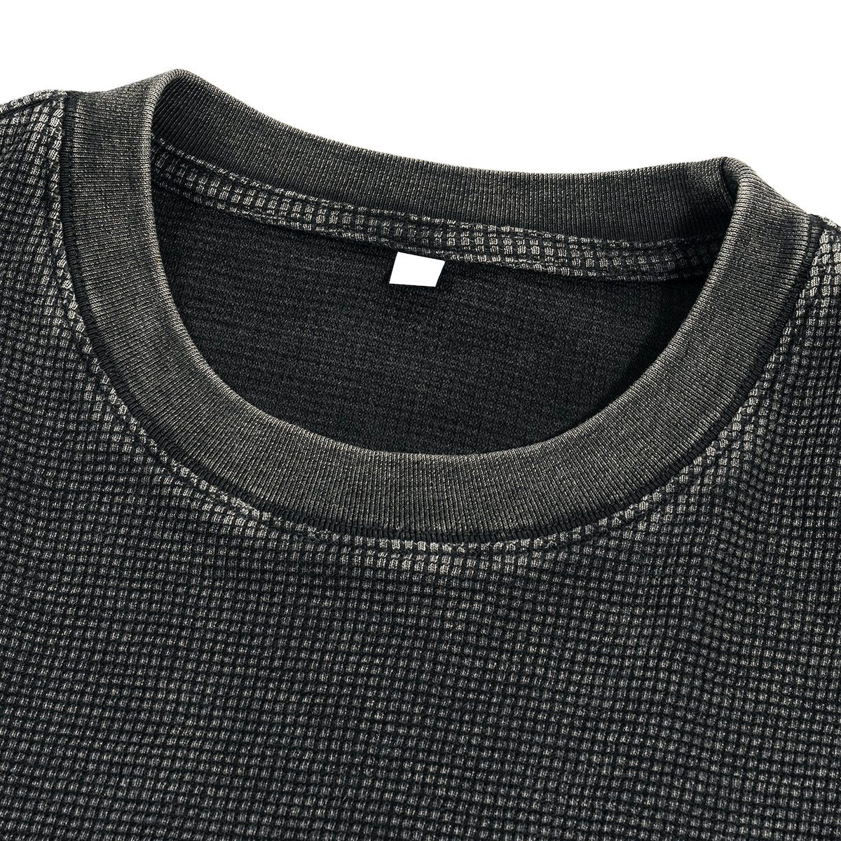 Waffle-Texture Washed Cropped Boxy T-Shirt(250GSM)