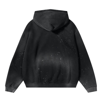 Vintage Wash Frayed Fleece Hoodie(360GSM)