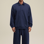 Men’s Half-Placket Polo Collar Sweatshirt