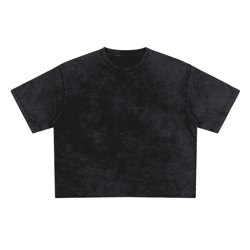 Unisex Cropped Snow Washed T-shirt(285GSM)