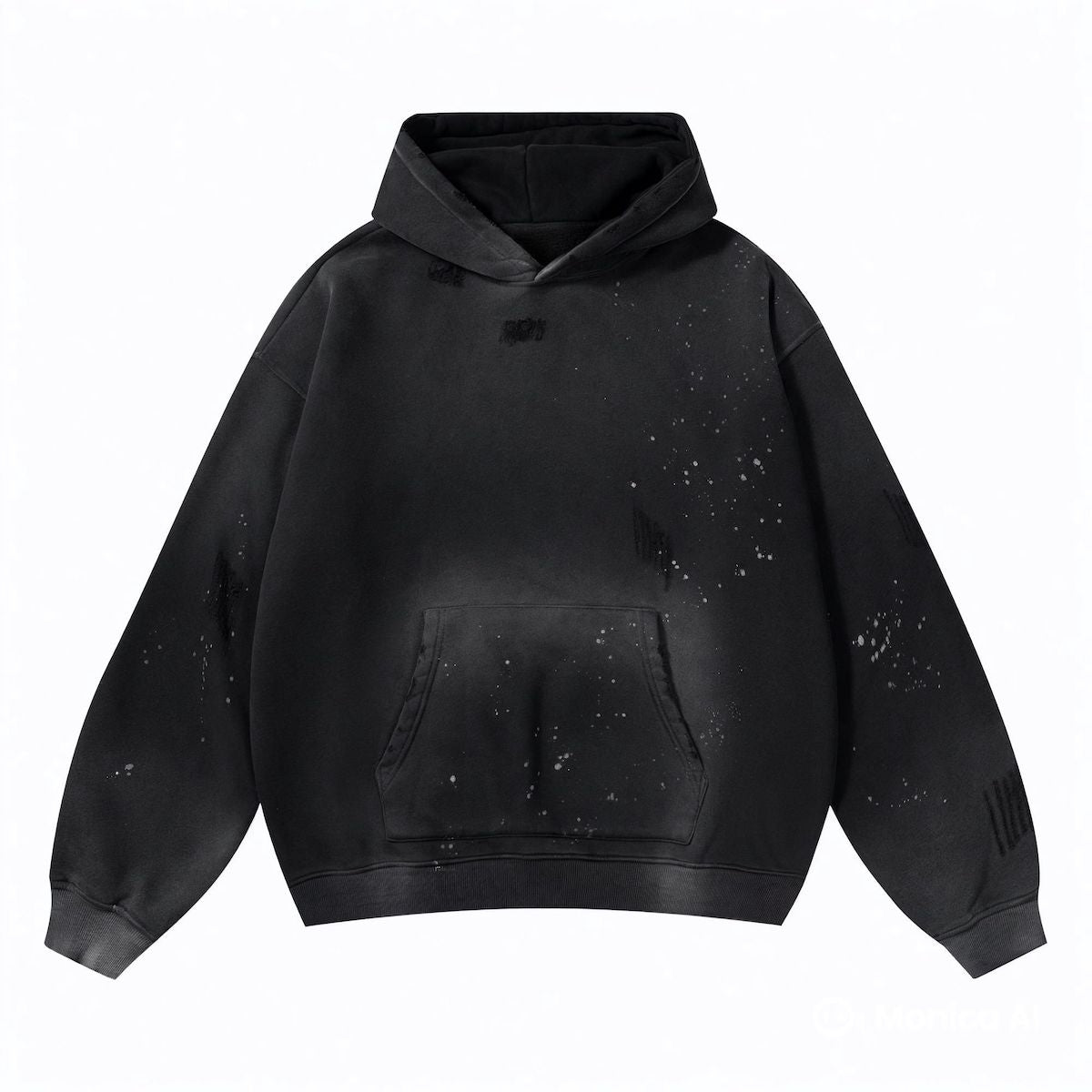 Vintage Wash Frayed Fleece Hoodie(360GSM)