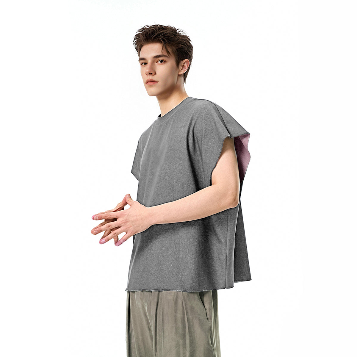 Unisex Reversible Boxy Fit Cropped T-Shirt（240GSM)